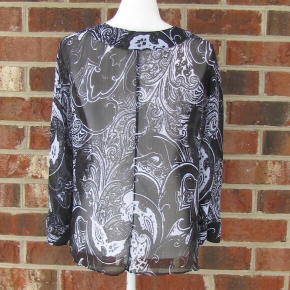 TravelSmith womens lightweight sheer open front paisley topper jacket Medium - Picture 6 of 6